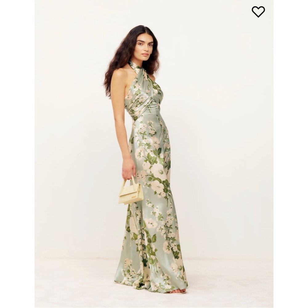 Reformation Veria Silk Dress in Tarragon, 10